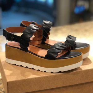 NWT LUCKY BRAND VELLENORA PLATFORM WEDGE SANDAL; SIZE 6.5